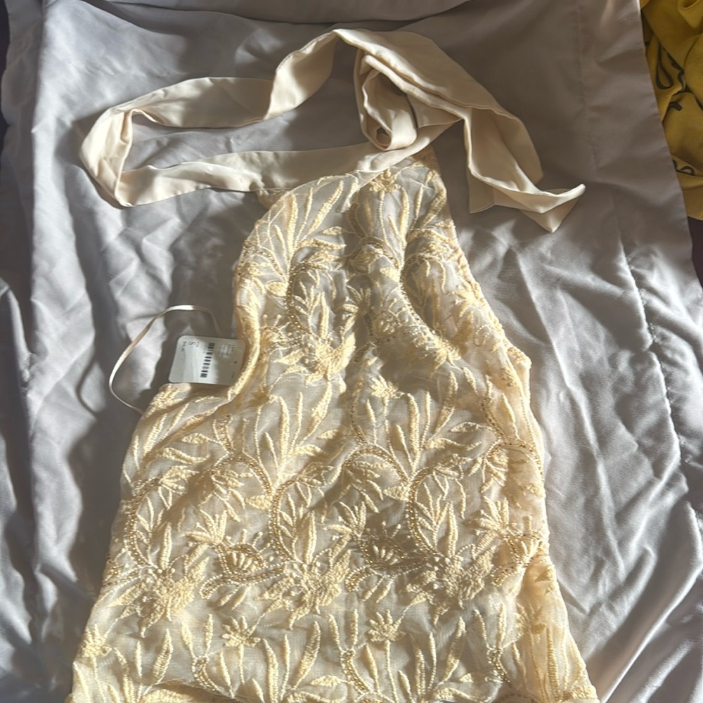 NWT Intimately Free People Absolutely beautiful beaded wrap neck camisole